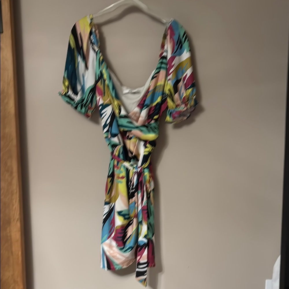 Adelyn Rae Colorful Wrap Dress